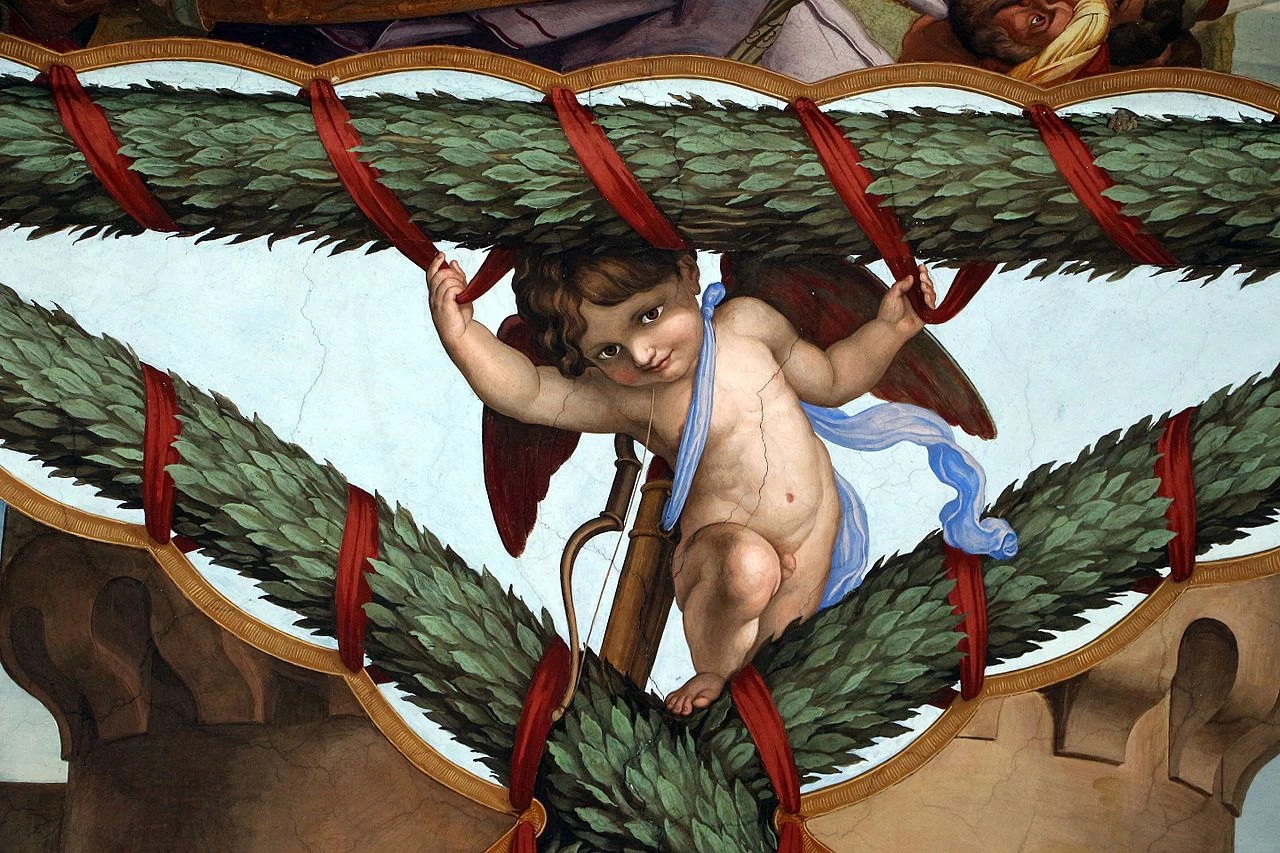 Affreschi di casa Massimo - Puttos, Stanza di Ariosto, Villa Giustiniani Massimo, Roma